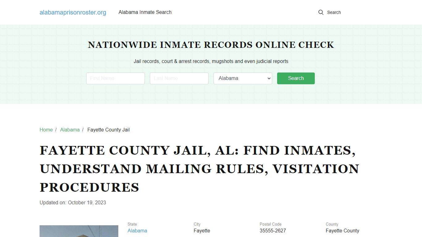 Fayette County Jail , AL: Find Inmates, Understand Mailing Rules ...